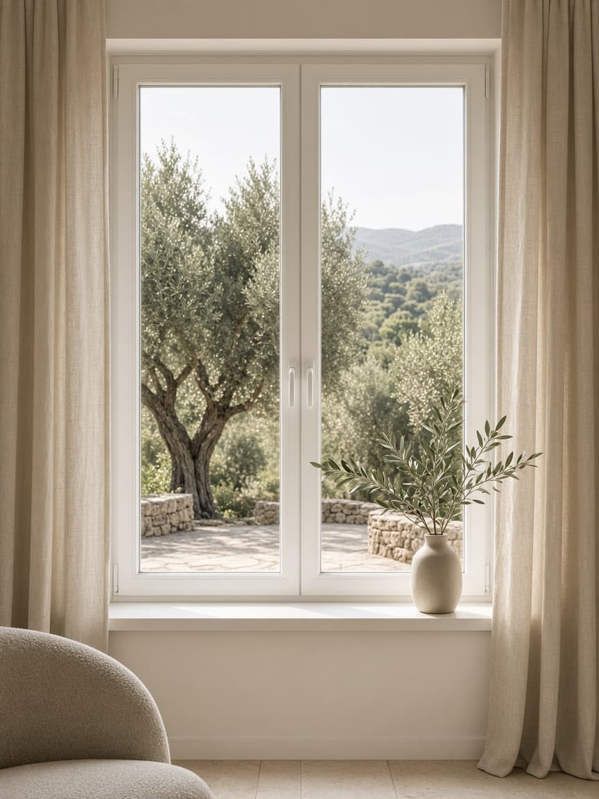 Luz natural a través de una ventana de PVC Ventanas Cora
